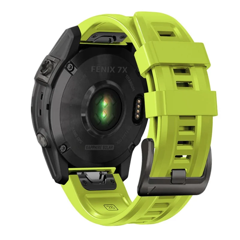 For Garmin Fenix 7X Wear-resistant Silicone Watch Band Replacement Adjustable Wrist Strap with Buckle - Mint Green