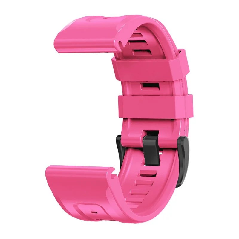 For Garmin Fenix 7X Wear-resistant Silicone Watch Band Replacement Adjustable Wrist Strap with Buckle - Pink