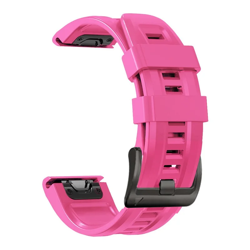 For Garmin Fenix 7X Wear-resistant Silicone Watch Band Replacement Adjustable Wrist Strap with Buckle - Pink
