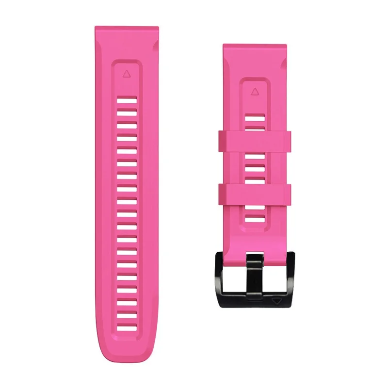 For Garmin Fenix 7X Wear-resistant Silicone Watch Band Replacement Adjustable Wrist Strap with Buckle - Pink