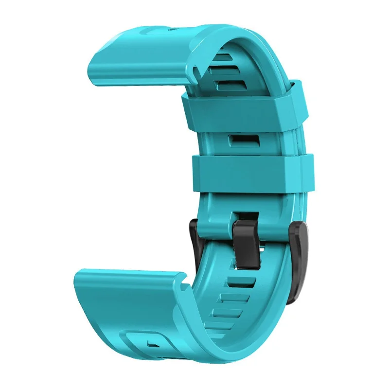 For Garmin Fenix 7X Wear-resistant Silicone Watch Band Replacement Adjustable Wrist Strap with Buckle - Sky Blue