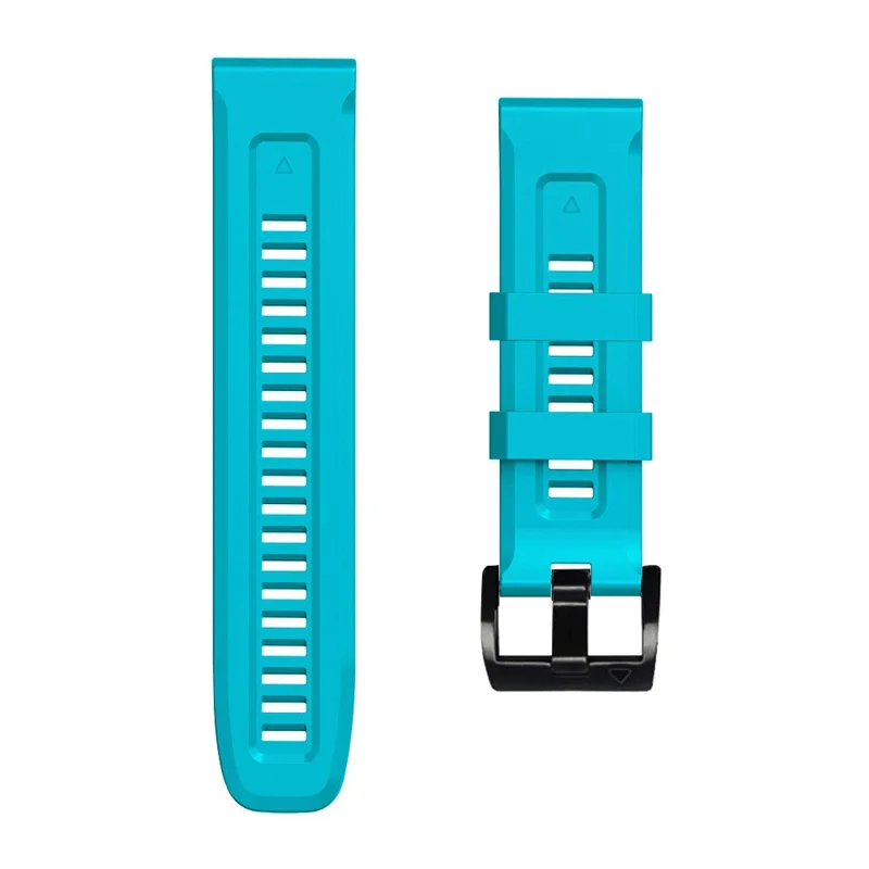 For Garmin Fenix 7X Wear-resistant Silicone Watch Band Replacement Adjustable Wrist Strap with Buckle - Sky Blue