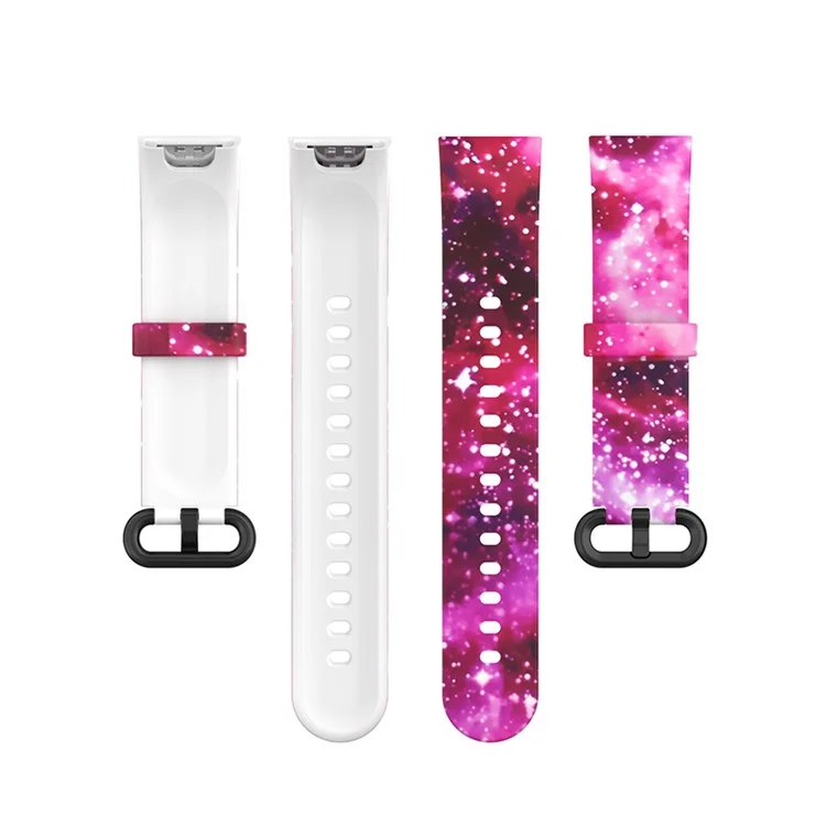 For Xiaomi Redmi Watch 2/Horloge 2 Pattern Printed Silicone Watch Strap 21.6mm Quick Release Watch Band with Buckle for 5.5-8.7" Wrist - Starry Sky