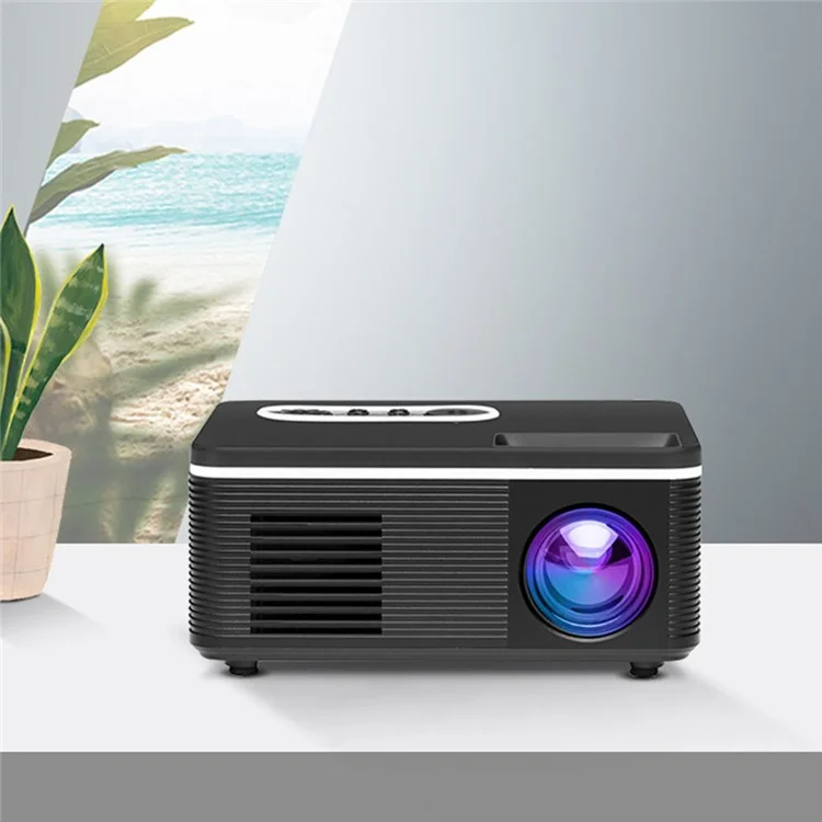 S361 / H90 Portable Mini Projector LED Home Projector Universal Compatibility for Travel / Camping / Bedroom - Black / US Plug