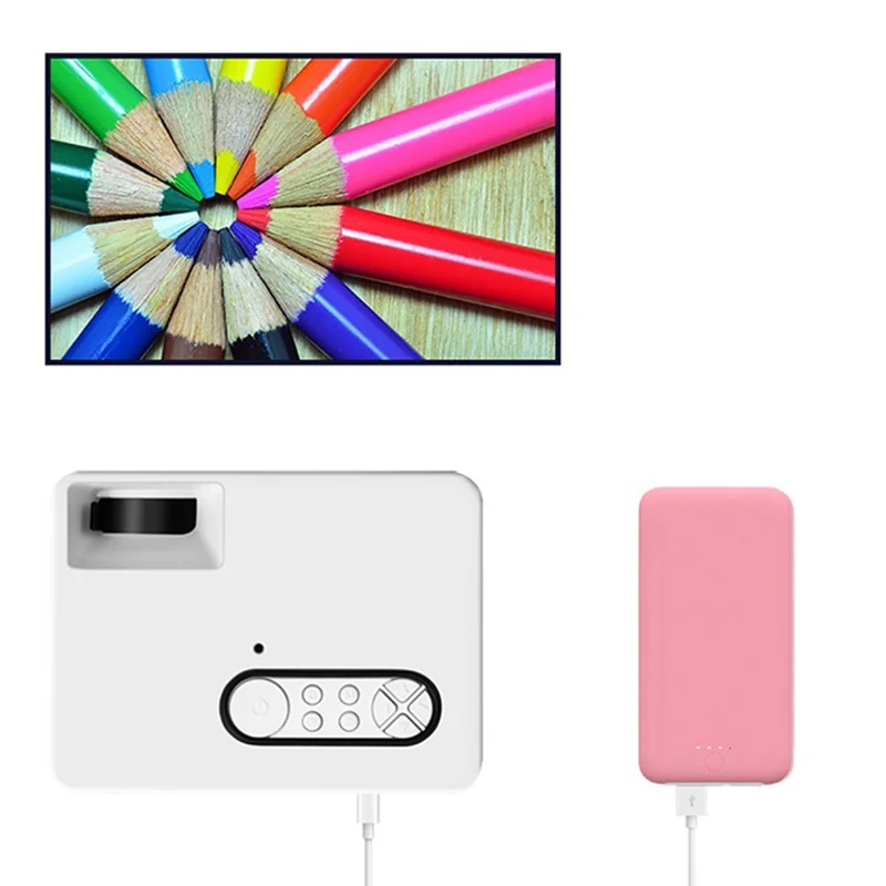 S361 / H90 Proyector LED portátil mini, proyector doméstico con compatibilidad universal para viajes, acampada y dormitorio - Negro / Enchufe AU