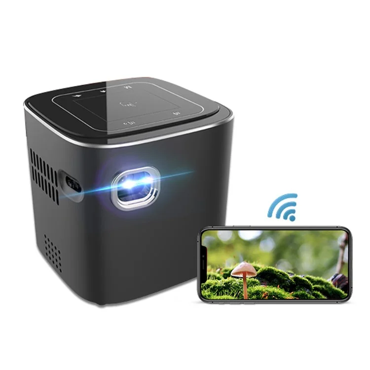 Hotack D048A Screen-Mirroring Full Hd-projektor Portable Android 7.1.2 854*480 0,2 '' DMD 1,35: 1 Wurfverhältnis Home Smart Projector - US -stecker