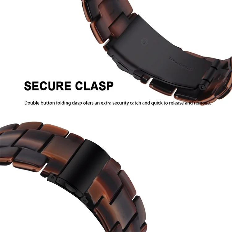 Pour Fossil Gen5 Carlyle / Gen5 Julianna / Gen5 Garrett / Gen5 Carlyle HR Résine Résine Band Style Libération Rapide 22mm Sangle De Poignet Smart Montre Smart Watch Pièce De Rechange - Chocolat