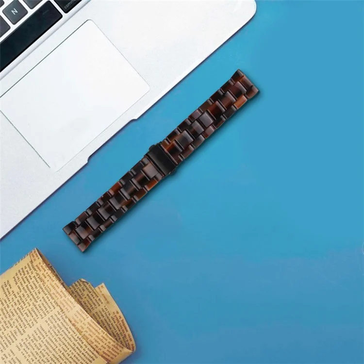 Pour Fossil Gen5 Carlyle / Gen5 Julianna / Gen5 Garrett / Gen5 Carlyle HR Résine Résine Band Style Libération Rapide 22mm Sangle De Poignet Smart Montre Smart Watch Pièce De Rechange - Chocolat