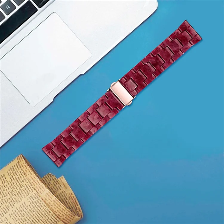 Для Fossil Gen 5 Carlyle/Julianna/Garrett/Carlyle HR 22мм Смарт-часы Ремешок Resin Wrist Strap Replacement - Marble Red