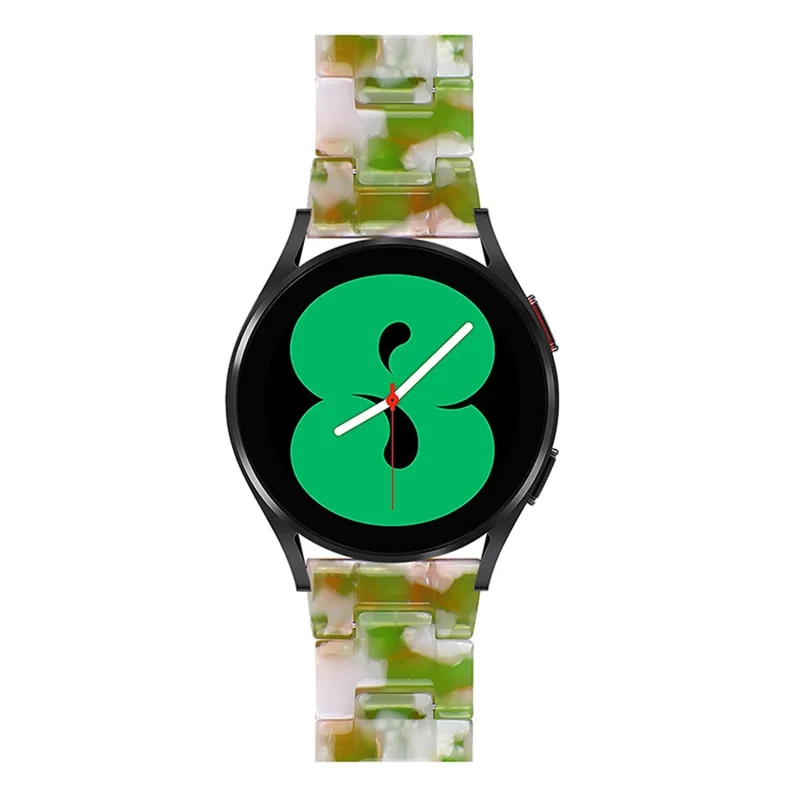 For Fossil Gen 5 Carlyle/Julianna/Garrett/Carlyle HR 22mm Smart Watch Band Resin Wrist Strap Replacement - Green/White