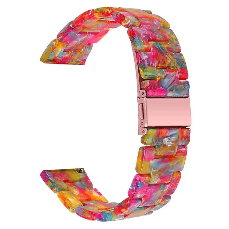 For Fossil Gen 5 Carlyle/Gen 5 Julianna/Gen 5 Garrett/Gen 5 Carlyle HR 22mm Watch Strap Stylish Replacement Resin Wrist Band - Rainbow Candy