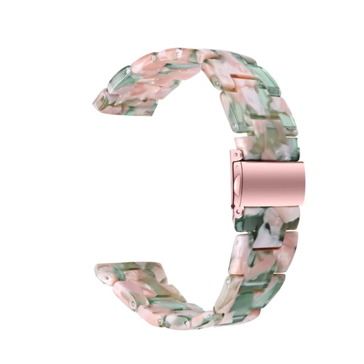 Pour Fossil Gen 5 Carlyle/Gen 5 Julianna/Gen 5 Garrett/Gen 5 Carlyle HR 22 mm Bracelet de Montre Remplacement Tendance Résine - Rose/Vert