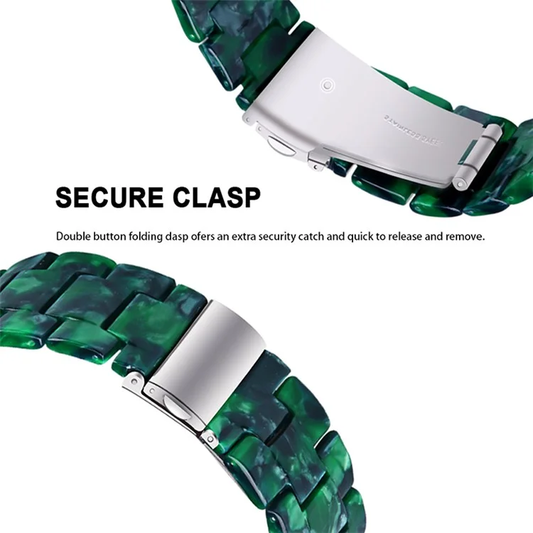 Для Fossil Gen 5 Carlyle/Gen 5 Julianna/Gen 5 Garrett/Gen 5 Carlyle HR 22 мм ремешок для часов Стильная замена Смола браслет - Темно-зеленый