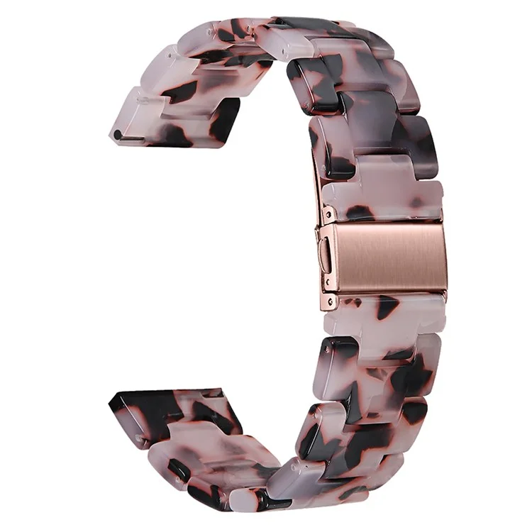 Pour Huami Amazfit GTR 47mm/Pace/Stratos/Stratos 2/Youth Edition 22mm Mode 3 perles Bracelet de montre en résine de rechange Bracelet - Marron/Rose clair