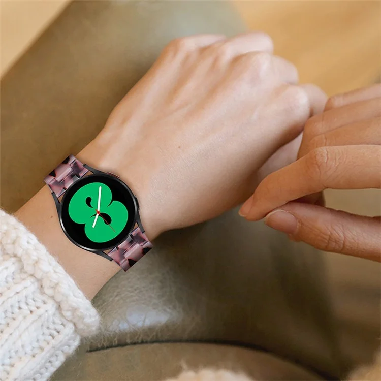 Pour Huami Amazfit GTR 47mm/Pace/Stratos/Stratos 2/Youth Edition 22mm Mode 3 perles Bracelet de montre en résine de rechange Bracelet - Marron/Rose clair