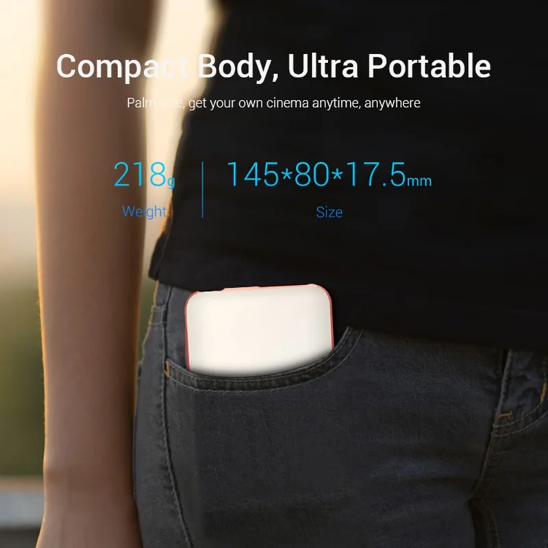 HOTACK D047A Portable Wireless Projector Mini Home Theater Projector with Bluetooth-compatible WiFi Functions Support 32GTF Card - UK Plug