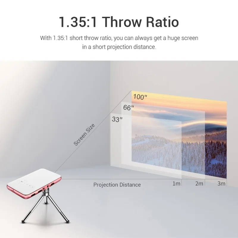 HOTACK D047A Portable Wireless Projector Mini Home Theater Projector with Bluetooth-compatible WiFi Functions Support 32GTF Card - UK Plug