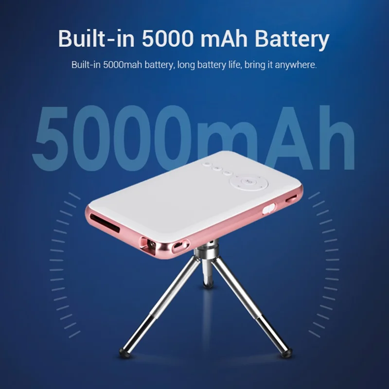 HOTACK D047A Portable Wireless Projector Mini Home Theater Projector with Bluetooth-compatible WiFi Functions Support 32GTF Card - EU Plug