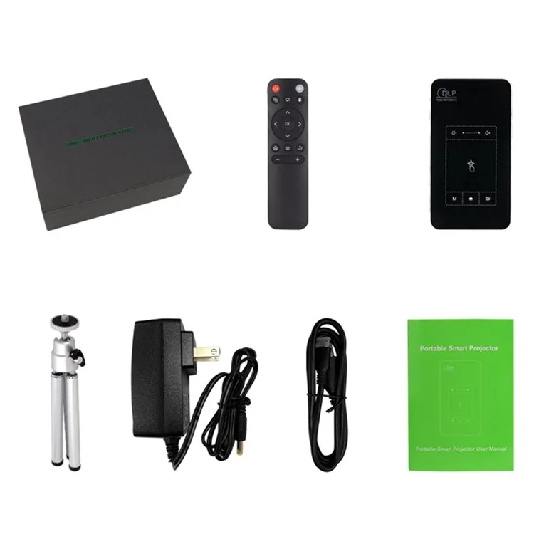 Hotack D047E Wireless Bluetooth Projektor Portable Heimkinoprojektor Mini Screenless TV Touch Android-Projektor Mit 2,4g / 5g WiFi-Support 32GTF-Karte - UK-Stecker