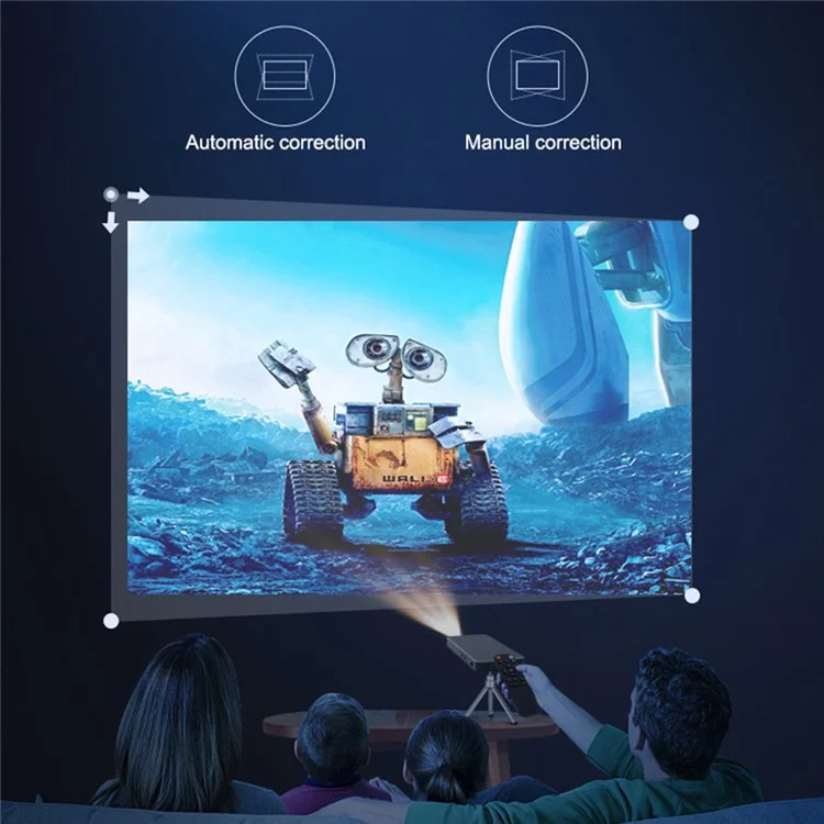 Hotack D047E Wireless Bluetooth Projektor Portable Heimkinoprojektor Mini Screenless TV Touch Android-Projektor Mit 2,4g / 5g WiFi-Support 32GTF-Karte - UK-Stecker