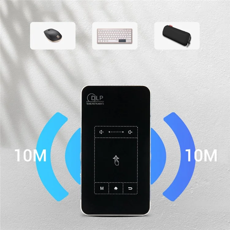 Hotack D047E Wireless Bluetooth Projektor Portable Heimkinoprojektor Mini Screenless TV Touch Android-Projektor Mit 2,4g / 5g WiFi-Support 32GTF-Karte - UK-Stecker