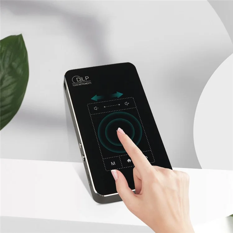 Proyector Bluetooth inalámbrico HOTACK D047E Proyector de cine en casa portátil Mini Proyector Android con pantalla táctil - Enchufe de la UE