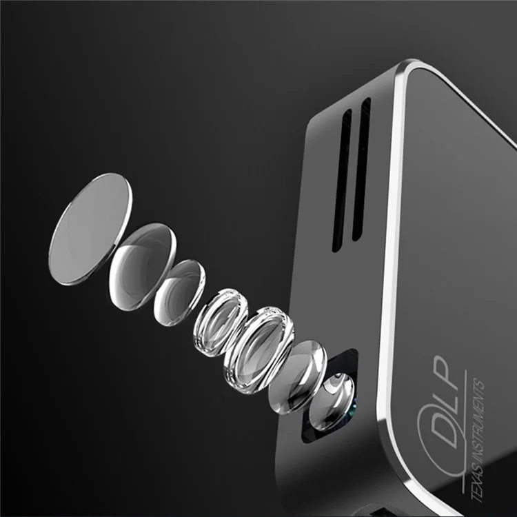 Proyector Bluetooth inalámbrico HOTACK D047E Proyector de cine en casa portátil Mini Proyector Android con pantalla táctil - Enchufe de la UE