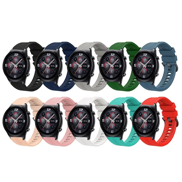 Para Honor Watch GS3 Stripe Design Silicone Watch Strap de Muñeca de Reemplazo de 22 mm Wnists Con Hebilla de Acero Inoxidable - Blanco