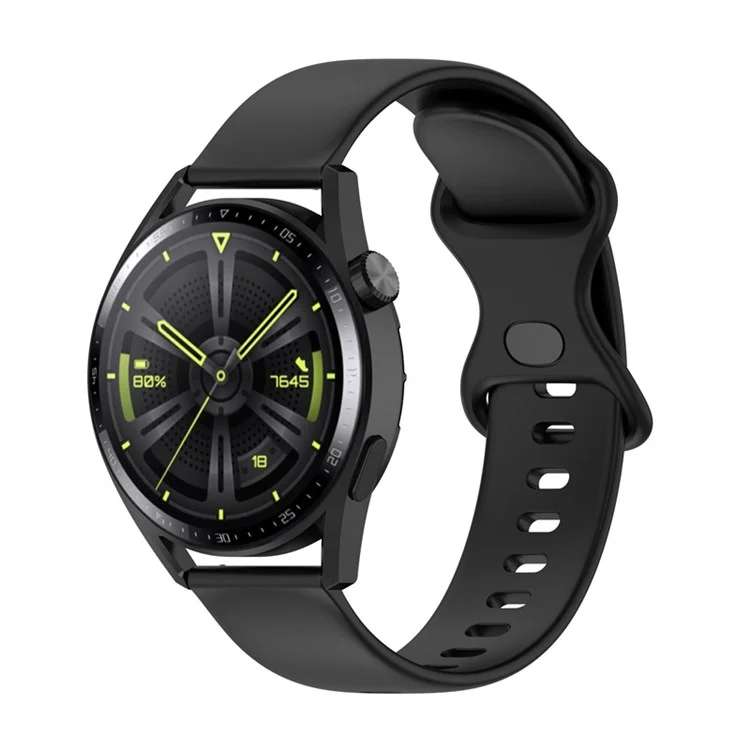 Для Huawei Watch GT 3 46мм/Watch GT 2 46мм/Watch GT Runner Силиконовый ремешок для часов 22 мм Регулируемый ремень для запястья - Черный