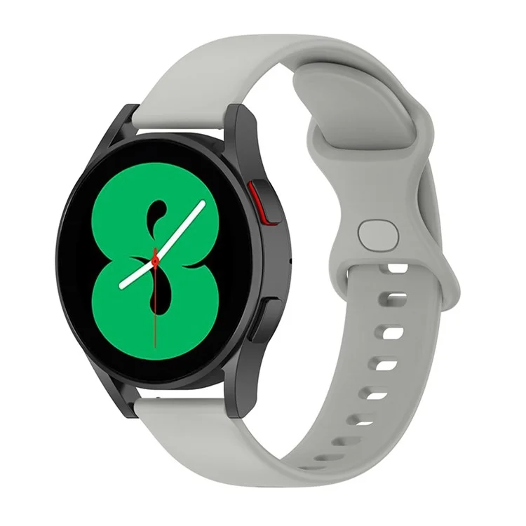 Für Samsung Galaxy Watch4 40 mm / 44 mm / Galaxy Watch Active2 40 mm / 44 mm / Amazfit Bip 3 / GTS 3 Silikon Uhrengurt 20mm Einstellbares Ersatz Handgelenkband - Grau