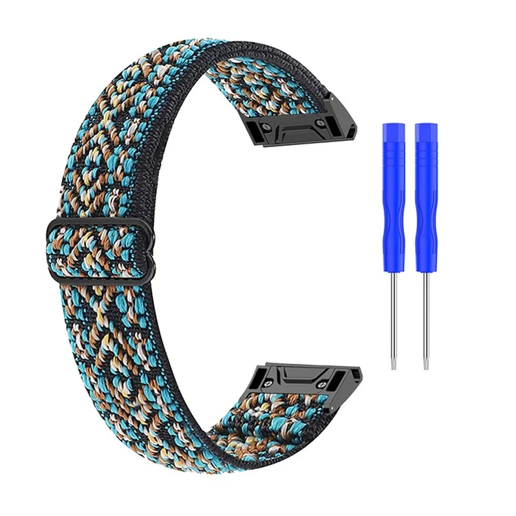 Para Garmin Fenix ​​Série 7S / 6S / 5S / Instinct 2S Ajustável Relógio Strap Elastic Nylon Pulseira Smart Watch Band Respirável Para Mulheres / Homens - Castanho