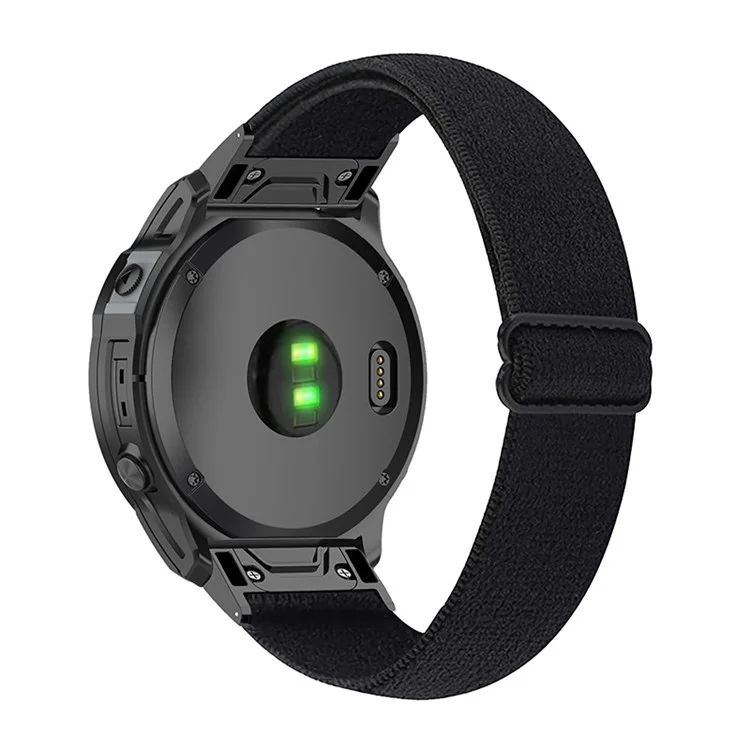 Para Garmin Fenix Series 7S/6S/5S/Instinct 2S Adjustable Watch Strap Elastic Nylon Bracelet Smart Watch Respirável Banda para Mulheres/Homens - Preto