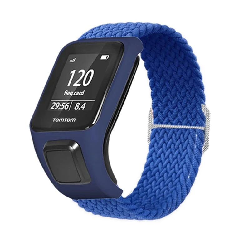 Para TomTom Runner 2 / Runner 3 / Spark / Adventurer Correa elástica tejida inteligente para reloj ajustable - Azul oscuro