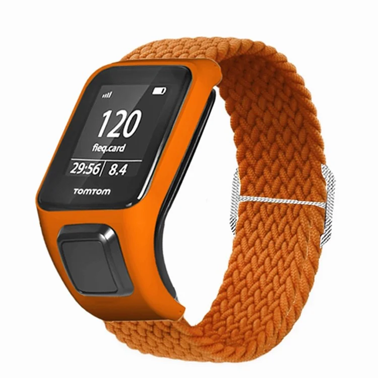 Para TomTom Runner 2/Runner 3/Spark/Adventurer Banda Tejida Elástica Inteligente del Reloj Ajustable Correa de Muñeca - Naranja