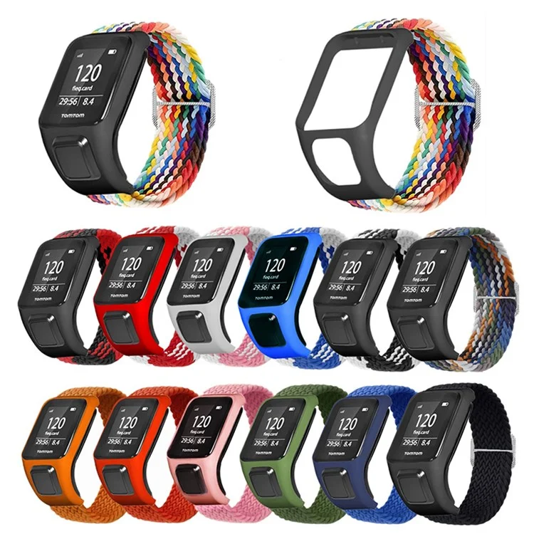 Para TomTom Runner 2/Runner 3/Spark/Adventurer Banda Tejida Elástica Inteligente del Reloj Ajustable Correa de Muñeca - Naranja