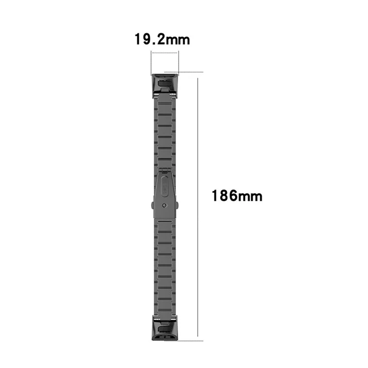 For Honor Band 4/5 Stylish Watch Band Edelstahl 3 Perlen Ersatz Armband mit Schnallen - Schwarz