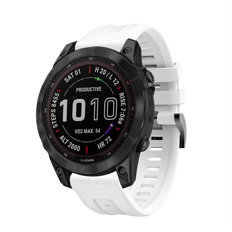 Für Garmin Fenix ​​7 / FENIX 6 PRO / 5 Flexible Silikon-Uhr-Band-Ersatz Stilvoller Handgelenkband Mit Schnalle - Weiß