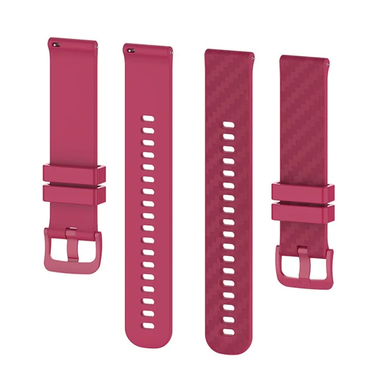 For Polar Vantage M/Vantage M2/Gait X/Gait X Pro Carbon Fiber Texture Silicone Watch Band Replacement Wrist Strap with Buckle - Wine Red