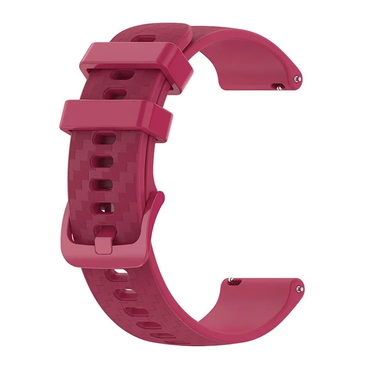 For Polar Vantage M/Vantage M2/Gait X/Gait X Pro Carbon Fiber Texture Silicone Watch Band Replacement Wrist Strap with Buckle - Wine Red