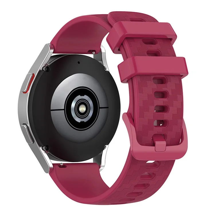 For Polar Vantage M/Vantage M2/Gait X/Gait X Pro Carbon Fiber Texture Silicone Watch Band Replacement Wrist Strap with Buckle - Wine Red