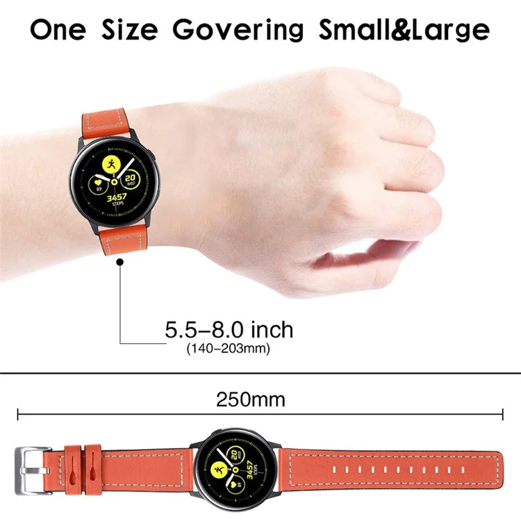 Для Pebble 2/Time Round Anti-wear Cowhide Genuine Leather Adjustable Smart Watch Strap Wrist Band - Оранжевый