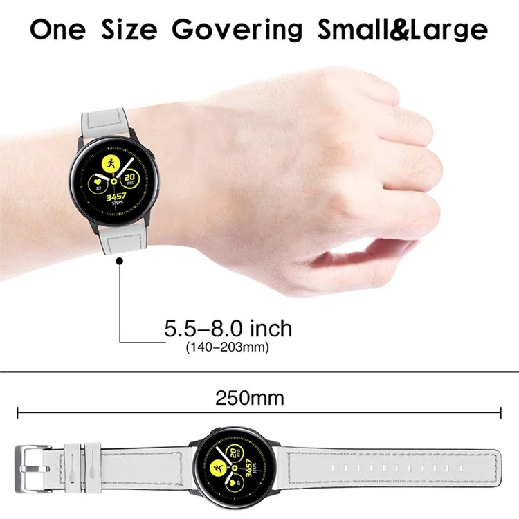 Per Garmin Vivomove Style/GarminMove Style Cinturino in Vera Pelle di Mucca Fibbia in Acciaio Inossidabile Design Resistente all'Usura Smartwatch - Bianco