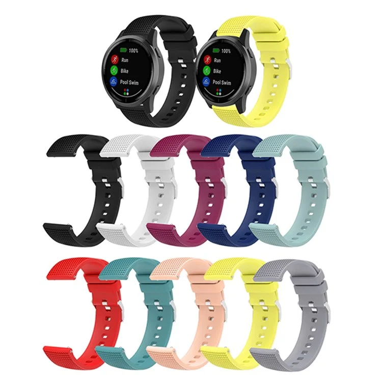 Pour Huawei TalkBand B5 Grid Design Soft Silicone Watch Band 18mm Remplacement Bracelet avec Boucle en Argent - Fuchsia