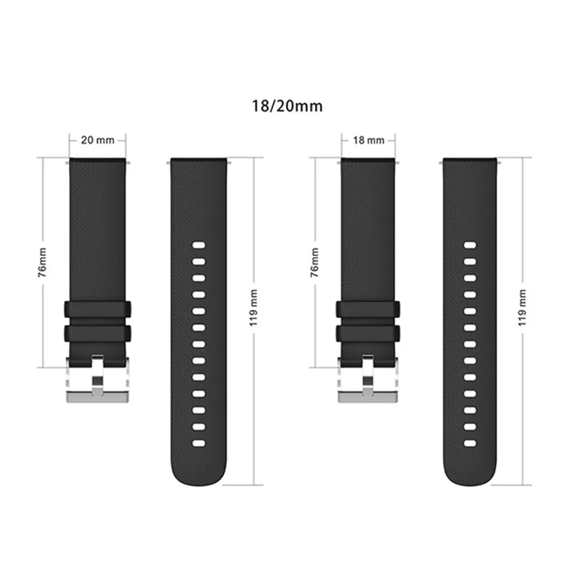 Banda de muñeca de silicona suave de diseño de cuadrícula de 20 mm para reloj inteligente Reemplazo de correa con hebilla de plata - Rojo