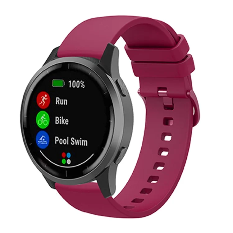 Для Huawei TalkBand B5 Solid Color Soft Silicone Watch Band 18mm Adjustable Replacement Strap - Fuchsia