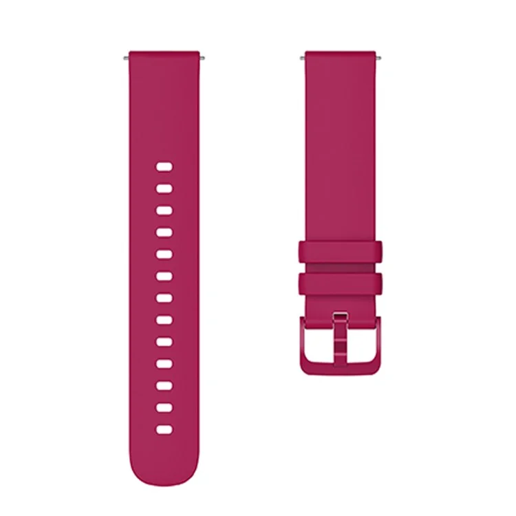 Для Huawei TalkBand B5 Solid Color Soft Silicone Watch Band 18mm Adjustable Replacement Strap - Fuchsia