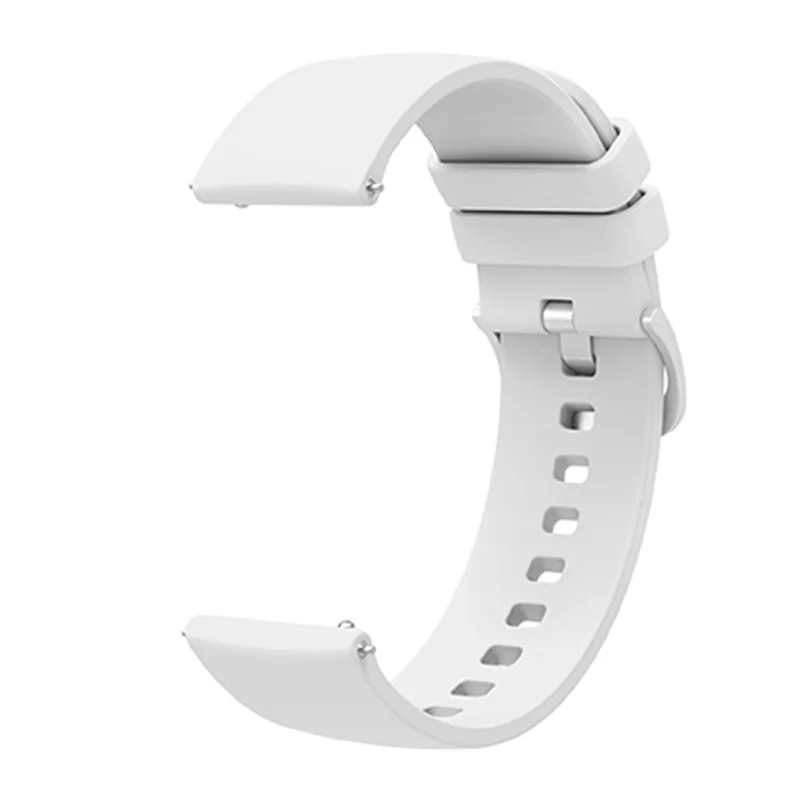 For Huawei TalkBand B5 Solid Color Soft Silicone Watch Band 18mm Adjustable Replacement Strap - White