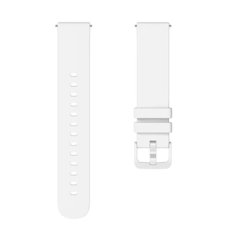 For Huawei TalkBand B5 Solid Color Soft Silicone Watch Band 18mm Adjustable Replacement Strap - White