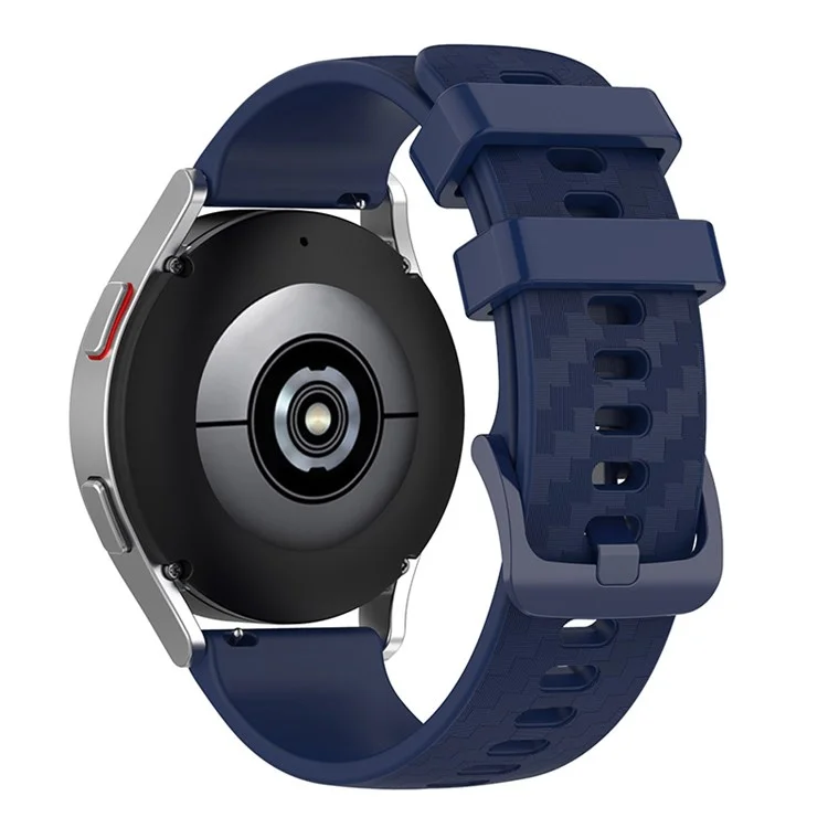 Für Garmin Samsung Polar Huami Huawei 20mm Kohlefaser Silikon-Uhrenarmband Ersatz Armband - Navy Blue