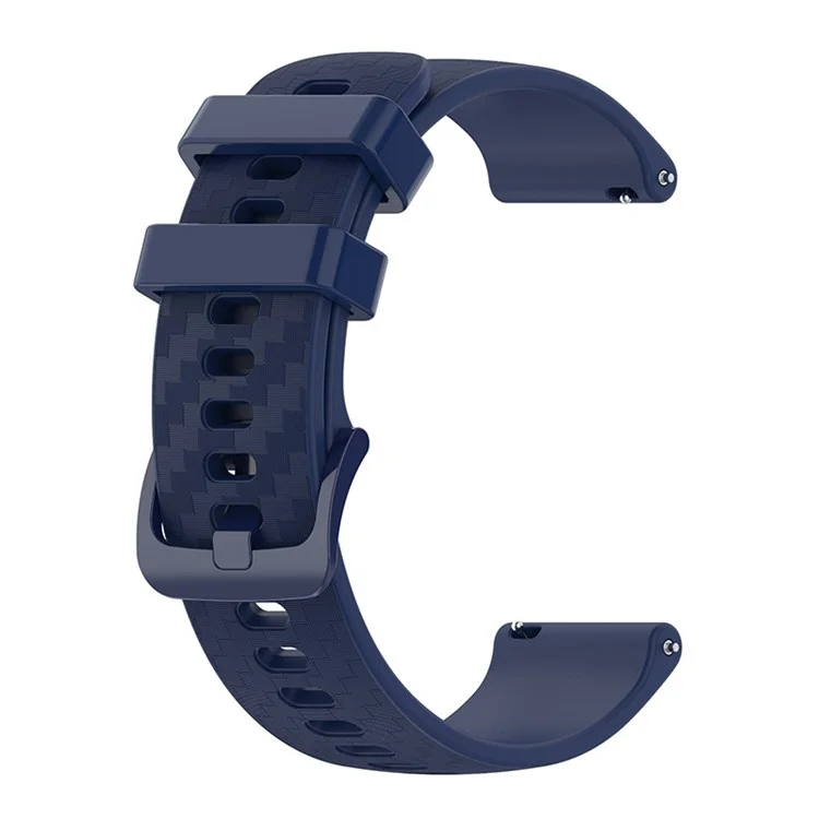 Für Garmin Samsung Polar Huami Huawei 20mm Kohlefaser Silikon-Uhrenarmband Ersatz Armband - Navy Blue